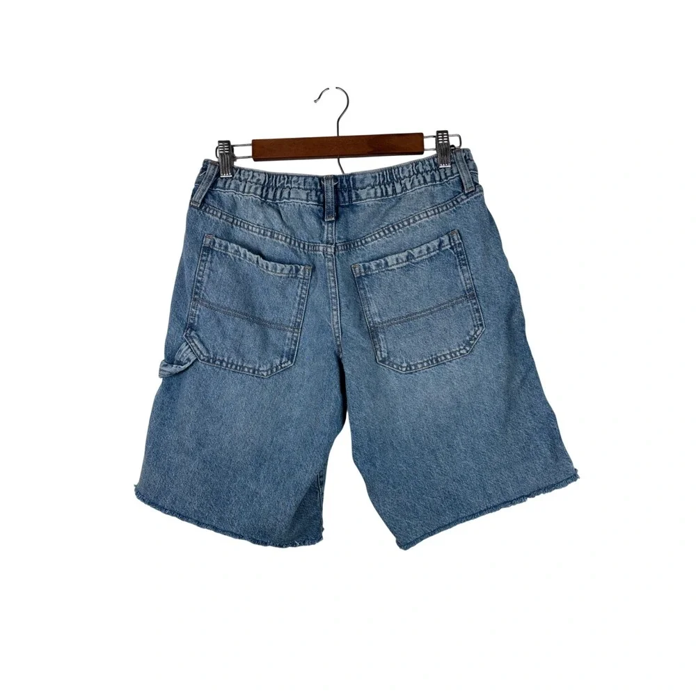 Aeropostale Baggy Jorts Women S Blue Denim Carpenter Frayed Hem BMRIPK1